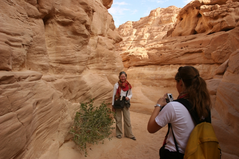 The Coloured Canyon in the Sinai Mountains of Egypt is a popular location for hiking and trekking.